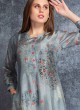 Printed C-Shaped Grey Kurti