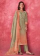 Shagufta Pista Green And Light Orange Salwar Kameez