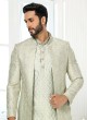 Readymade Pista Green Jacket Style Indowestern Set