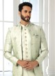 Light Pista Green Readymade Sequins Embroidered Indowestern