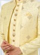 Men's Light Yellow Indowestern Set