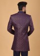 Jacket Style Navy Blue Indowestern For Wedding