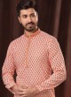 Peach Color Digital Printed Kurta Pajama