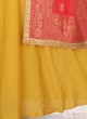 Mirror Work Anarkali Suit In Yellow Color