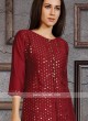 Soft Silk Kurti Set In Wine