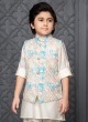 Designer Thread Embroidered Cream Nehru Jacket Set