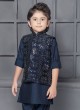 Cotton Silk Sequins Embroidered Nehru Jacket Set