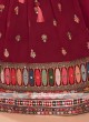 Girls Maroon Choli Suit