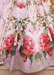 Silk Floral Printed Lehenga Choli In Baby Pink Color