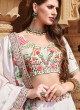 Floral Printed Lehenga In Off White Color