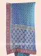 Banarasi Chiffon Wedding Sari in Blue