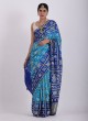 Turquoise Blue Shaded Bandhani Gharchola Saree