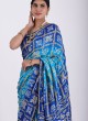 Turquoise Blue Shaded Bandhani Gharchola Saree