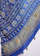 Turquoise Blue Shaded Bandhani Gharchola Saree