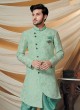 Traditional Pista Green Color Indowestern