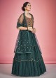 Green Lehenga Choli In Georgette With Embroidered Work