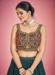 Green Lehenga Choli In Georgette With Embroidered Work