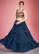 Georgette Navy Blue Embroidered Lehenga Choli