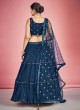 Georgette Navy Blue Embroidered Lehenga Choli