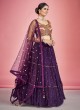 Georgette Purple Color Lehenga Choli With Dupatta