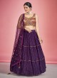 Georgette Purple Color Lehenga Choli With Dupatta