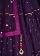 Georgette Purple Color Lehenga Choli With Dupatta