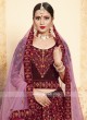 Maroon Satin Heavy Lehenga Set