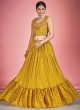 Georgette Mustard Yellow Stylish Lehenga Choli