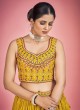 Georgette Mustard Yellow Stylish Lehenga Choli