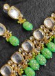 Parrot Green Meenakari Work Choker Necklace Set