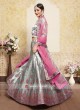 Satin Lehenga Choli in Light Grey