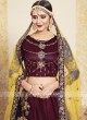 Maroon Satin Lehenga Choli