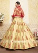 Beige Lehenga Choli with Red Dupatta