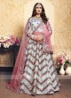 Light Grey Satin Lehenga Set with Dupatta