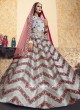 Light Grey Satin Lehenga Set with Dupatta