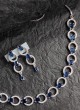 Designer Diamond Studded Blue Necklace Set