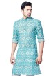 Firozi Color Printed Kurta Pajama