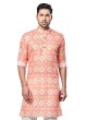 Printed Peach Color Kurta Pajama