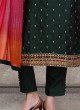 Wedding Wear Salwar Kameez In Bottle Green