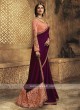 Wine Color Silk Saree