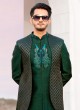 Trendy Jacket Style Indowestern With Peacock Motifs