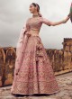 Pink Embroidered Raw Silk Lehenga Choli