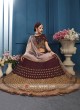 Satin Golden Embroidered Lehenga Set