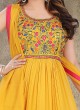 Mustard Yellow Silk Anarkali Suit