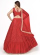 Stunning Red Georgette Ruffled Lehenga with Choli