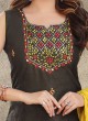 Dark Brown Art Silk Salwar Kameez