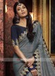 Border Work Saree in Grey