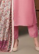 Art Silk Pant Style Salwar Kameez In Onion Pink