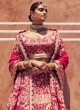 Breathtaking Rani Zari Embroidered Bridal Lehenga Choli