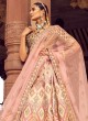 Pink and Mehndi Green Velvet Wedding Lehenga Choli